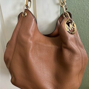 Michael Kors Brown Lillie Bag with Gold Accents